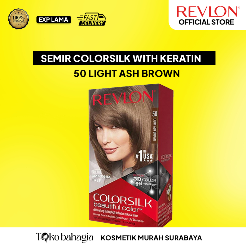 Revlon Colorsilk Hair Color Cat Rambut - 50 Light Ash Brown