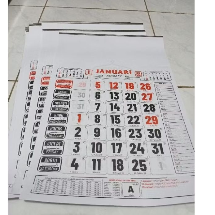 

Kalender 2025 jumbo 12lembar