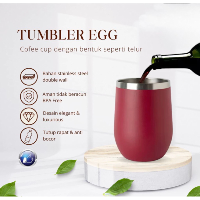 TUMBLER EGG / MUG EGG CUSTOM / TUMBLER COFFEE / TUMBLER MUG TELUR / TUMBLER KOPI / MUG EGG TRAVEL