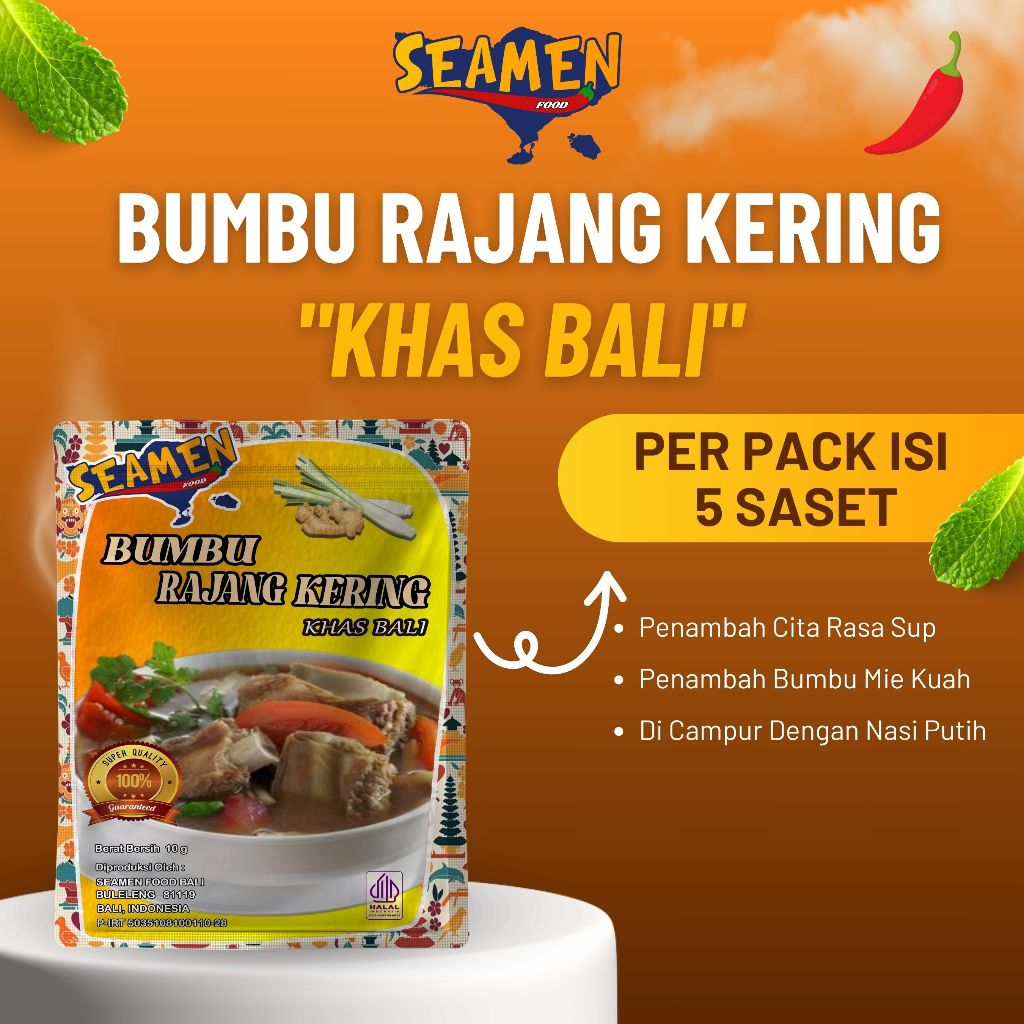 

SEAMEN FOOD BUMBU RAJANG KERING KHAS BALI ISI 5 SASET.