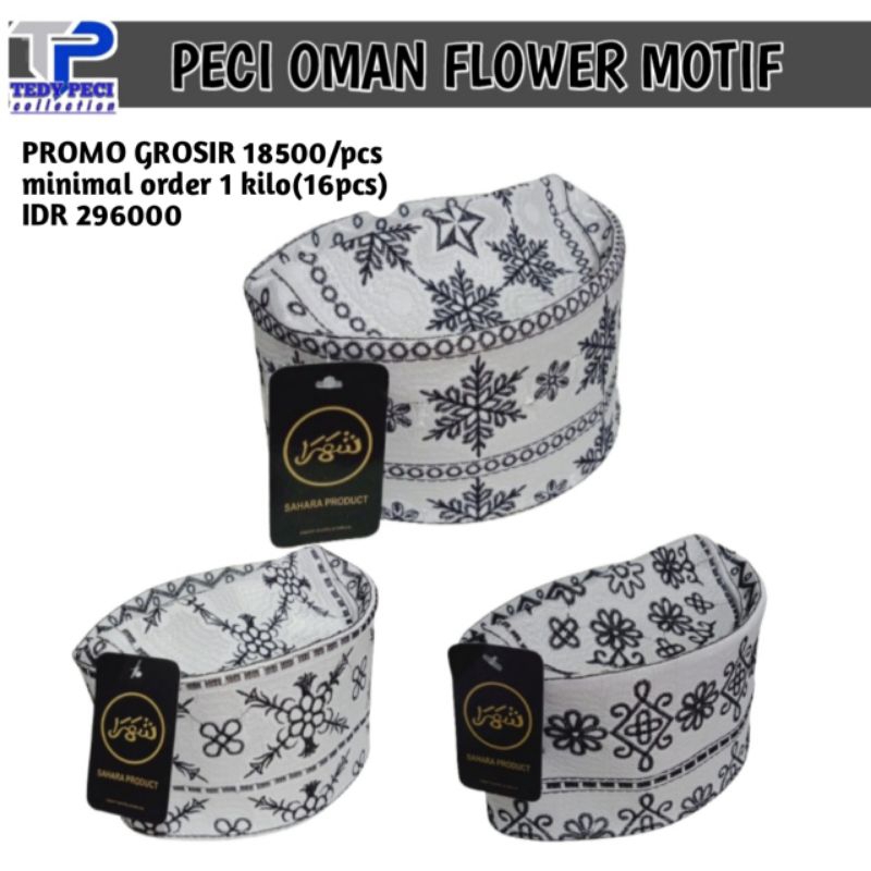 Peci Oman Bangladesh Original Bordir Dewasa