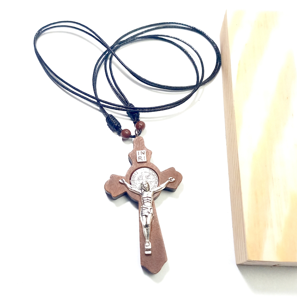 (Eksklusif) Kalung Salib St Benedictus/Liontin Kalung Salib Cowok Cewek Katolik/Kalung Salib Katolik