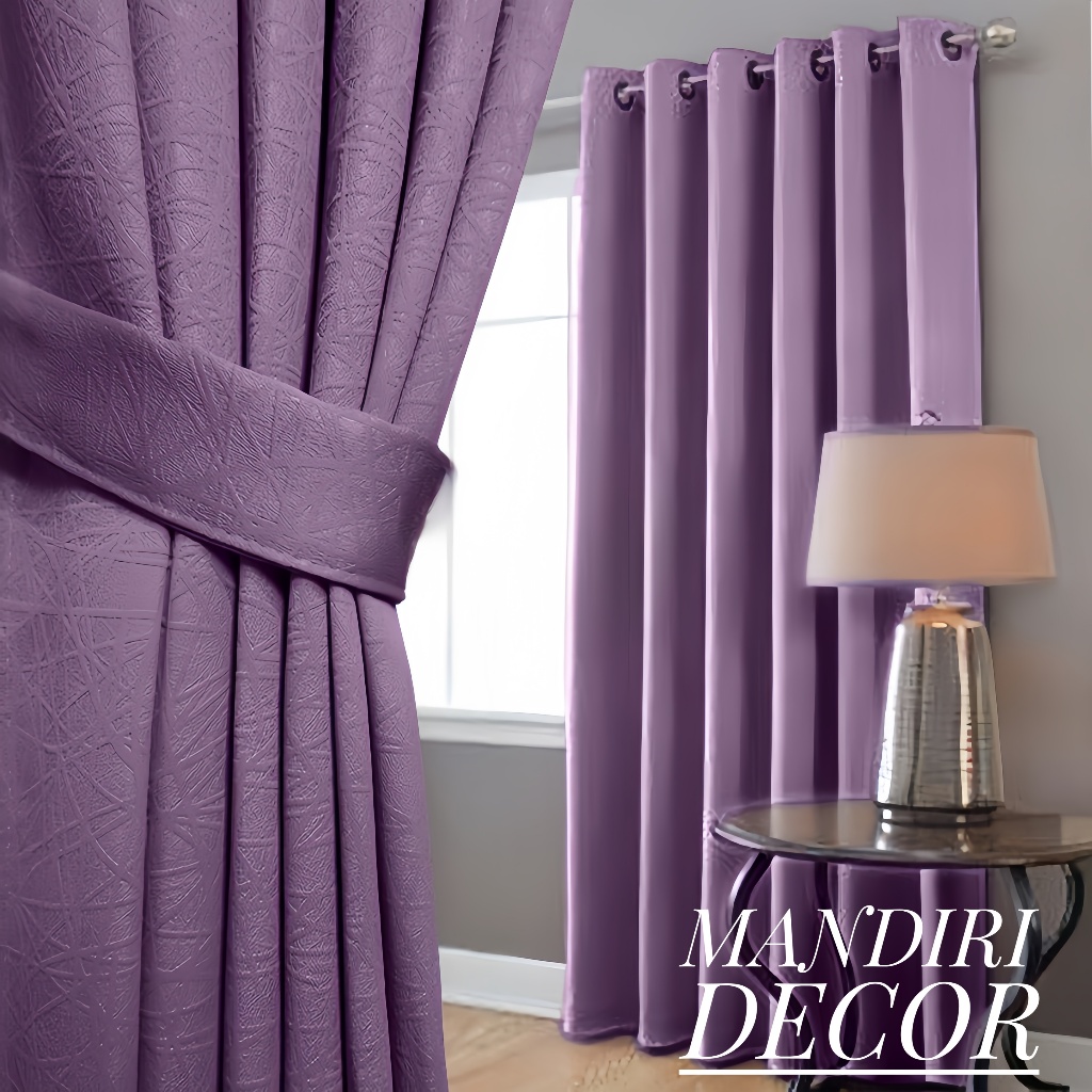 Gorden Jendela Dan Pintu Kamar Bahan Blackout Import Polos Premium Minimalis Warna Ungu