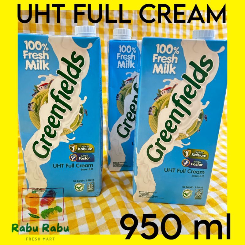 

Greenfields Susu UHT Full Cream 950 ml - 1 liter 100 % susu segar plain termurah