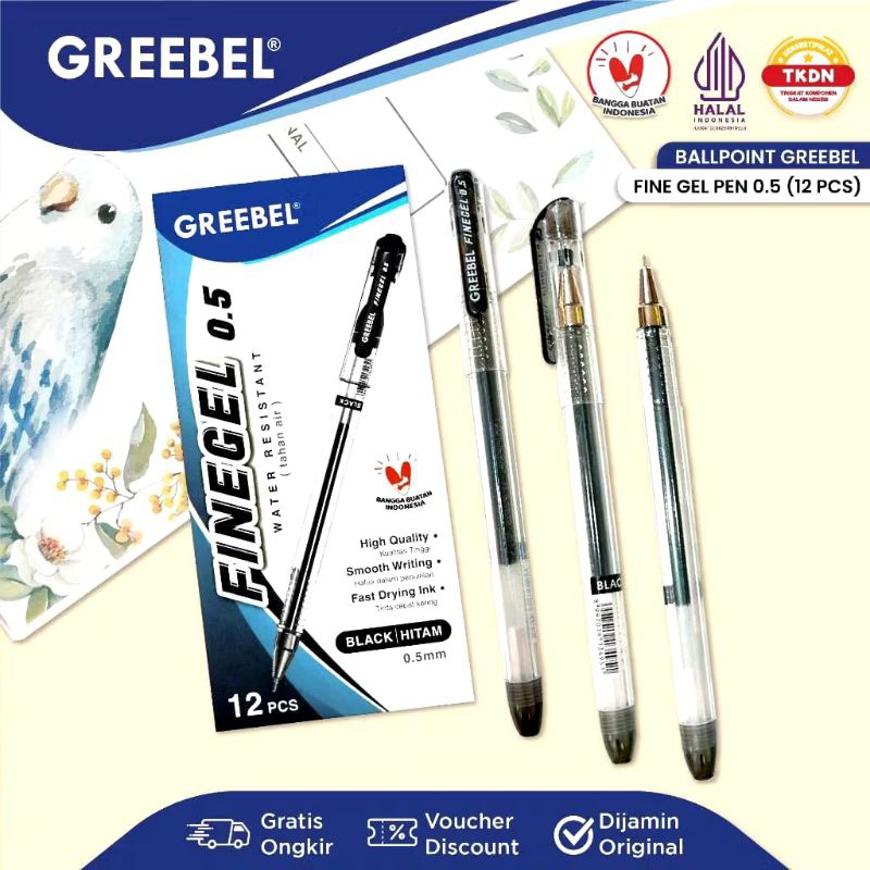 

Pulpen Fine Gel Greebel Warna Hitam