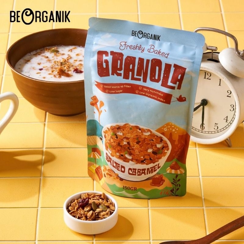 

BEORGANIK GRANOLA SALTED CARAMEL WITH EXTRA VIRGIN COCONUT OIL - SNACK SEHAT TANPA PENGAWET