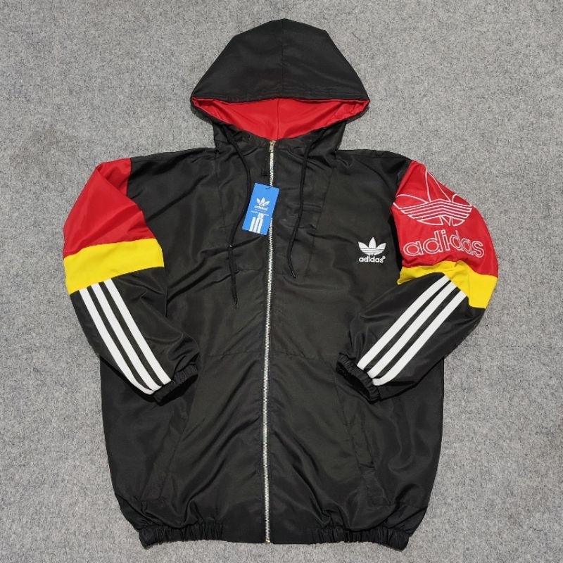 Jaket Windbreakers Outdoor Adidas Black Fulltag&Lebel