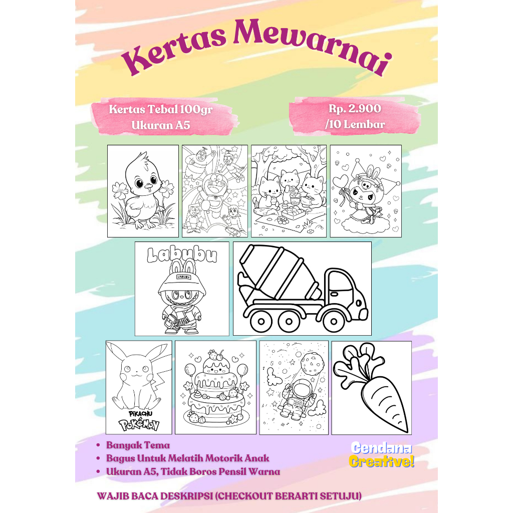 

Kertas Mewarnai/Lembar Mewarnai Anak/Coloring
