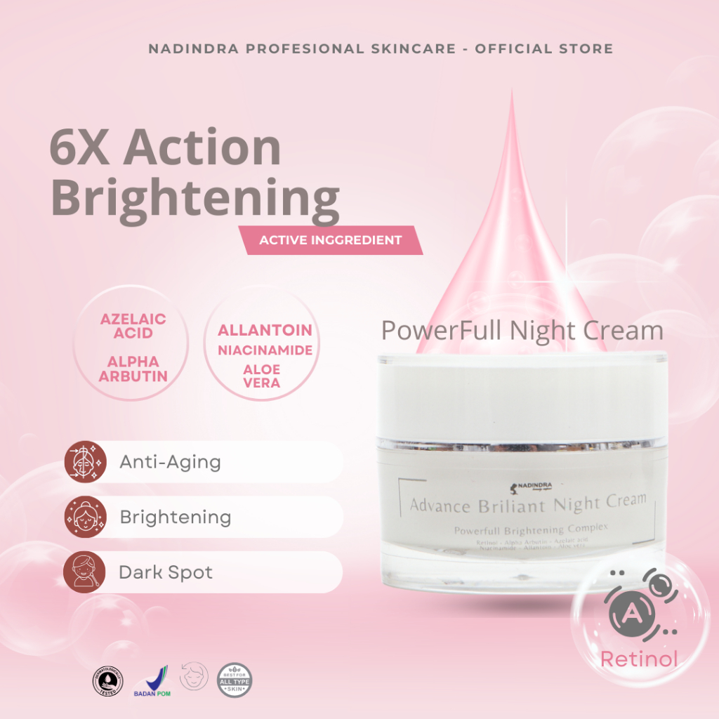 Nadindra Beauty Expert Advance Briliant Night Cream - Pencerah terbaik