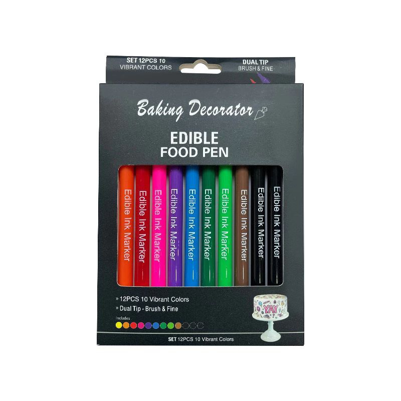 

1 pcs Edible Food Pen Spidol Warna Warni Untuk Hiasan Makanan Roti Bakpao Cookies Kue Kering