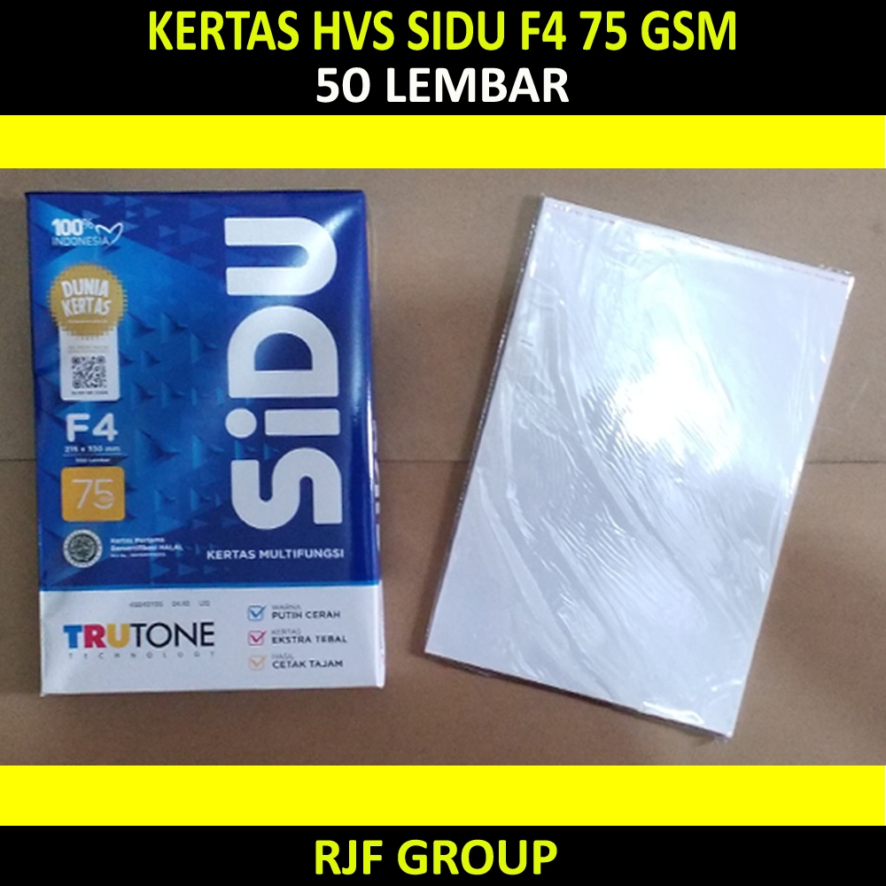 

KERTAS HVS SIDU F4 75 gsm 50 LEMBAR