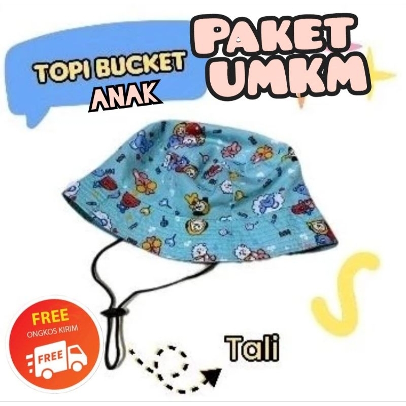 khusus grosir topi bucket anak 1kodi (20pcs) & ½kodi (10pcs)