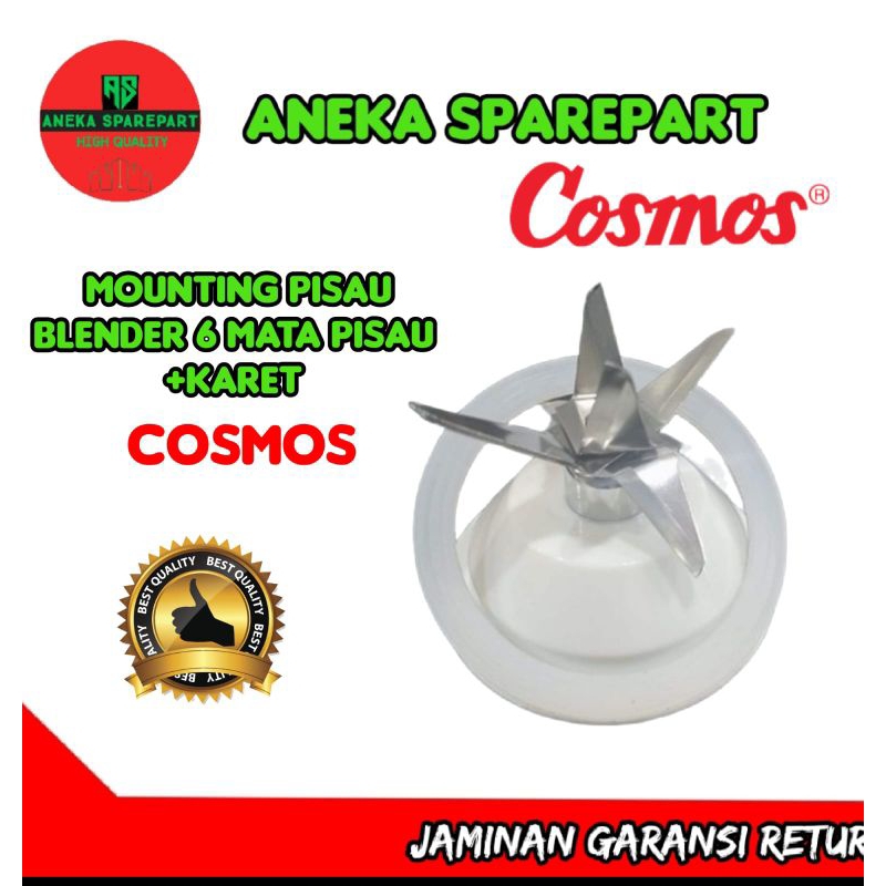 Mounting pisau blender cosmos 6 mata pisau+karet
