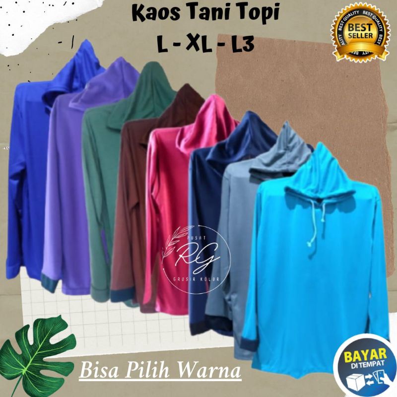 Gratis Wrapping Baju Kaos Tani Hoodie Atasan Hitam Polos Pria Oversize Lengan Panjang Kupluk Tebal H