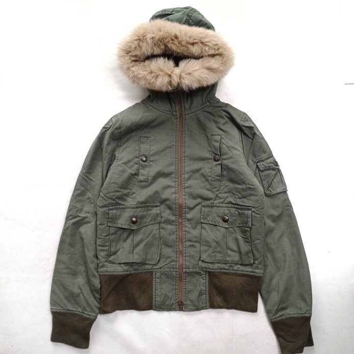 jaket Alpha industries hooded bomber jacket women detachable fur