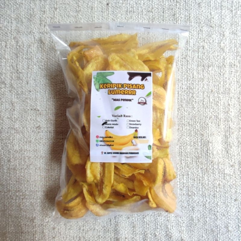

KERIPIK PISANG KEPOK MANIS MADU 200GRAM