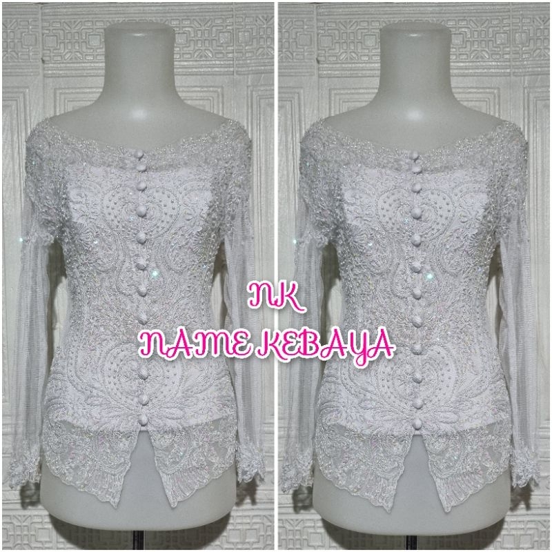 atasan kebaya pesta kebaya wisuda kebaya kerah sabrina kebaya putih kebaya modern + longtorso bisa C