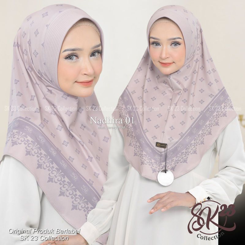 JILBAB INSTAN NADHIRA 01 MOTIF HIJAB DAILY BERGO PED ANTEM ORI SK23
