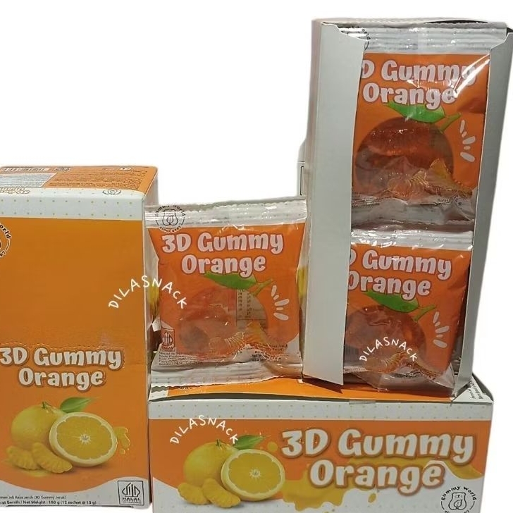 

Yupi 3D Gummy orange Gummy world 3D Gumy bentuk jeruk