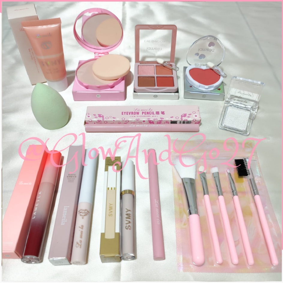 Big Order  PAKET MAKEUP 12 ITEMS FREE BRUSH 5 IN 1 SET MAKEUP LENGKAP MURAH