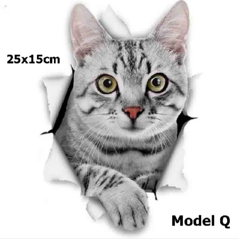 

stiker 3D kucing lucu bahan vinil lentur, anti air dan panas sesuai gambar