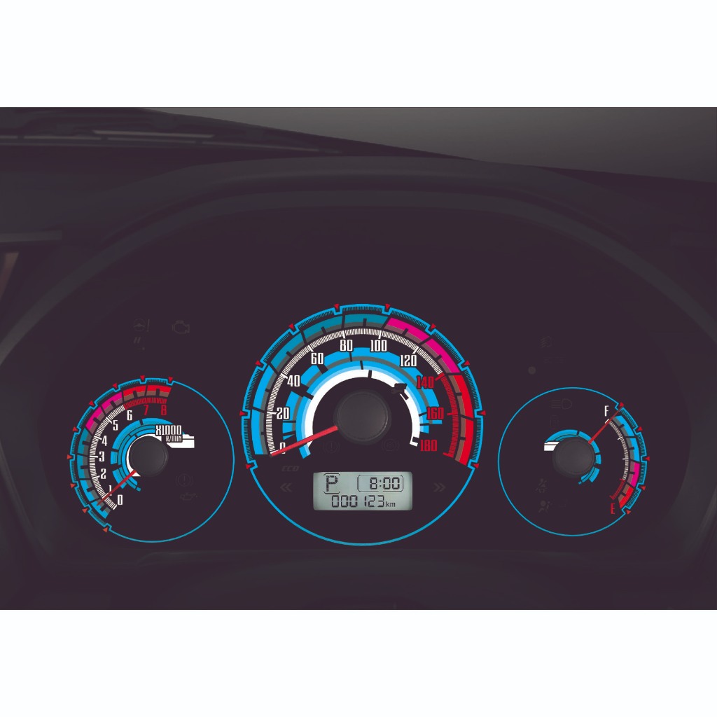 Custom Speedometer Mobilio Brio Blue Techno