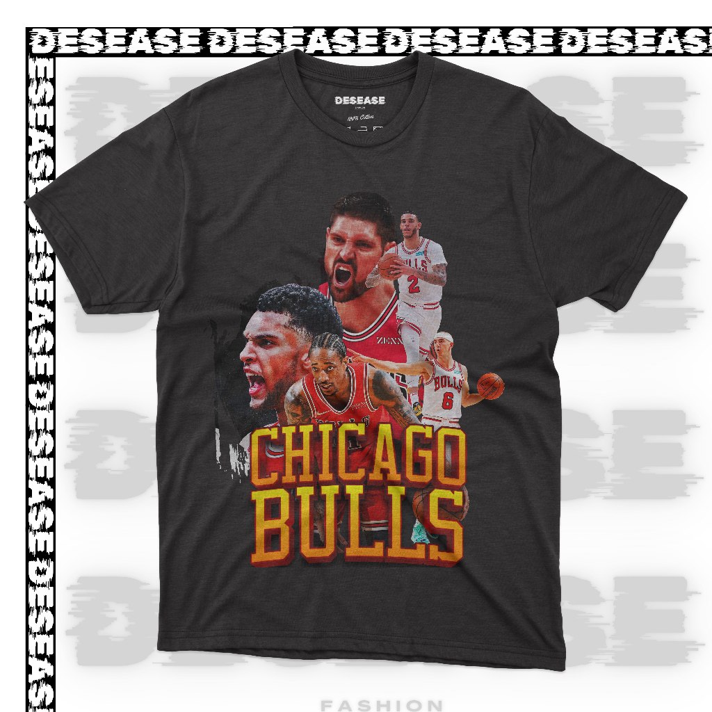Chicago Bulls NBA T Shirt - Kaos NBA Chicago Bulls  - Kaos NBA Pria Wanita 24s - Desease