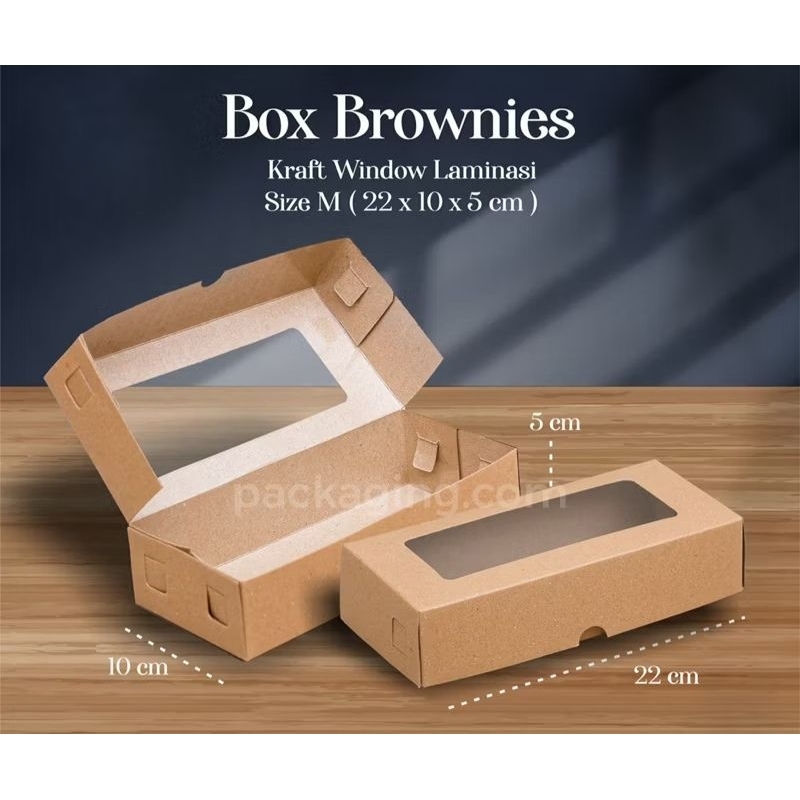 

(per 1pcs) 22x10x5 Box Brownies, Box Jendela, Box Bolu, Box Donat TEBAL 325GSM, FULL LAMINASI