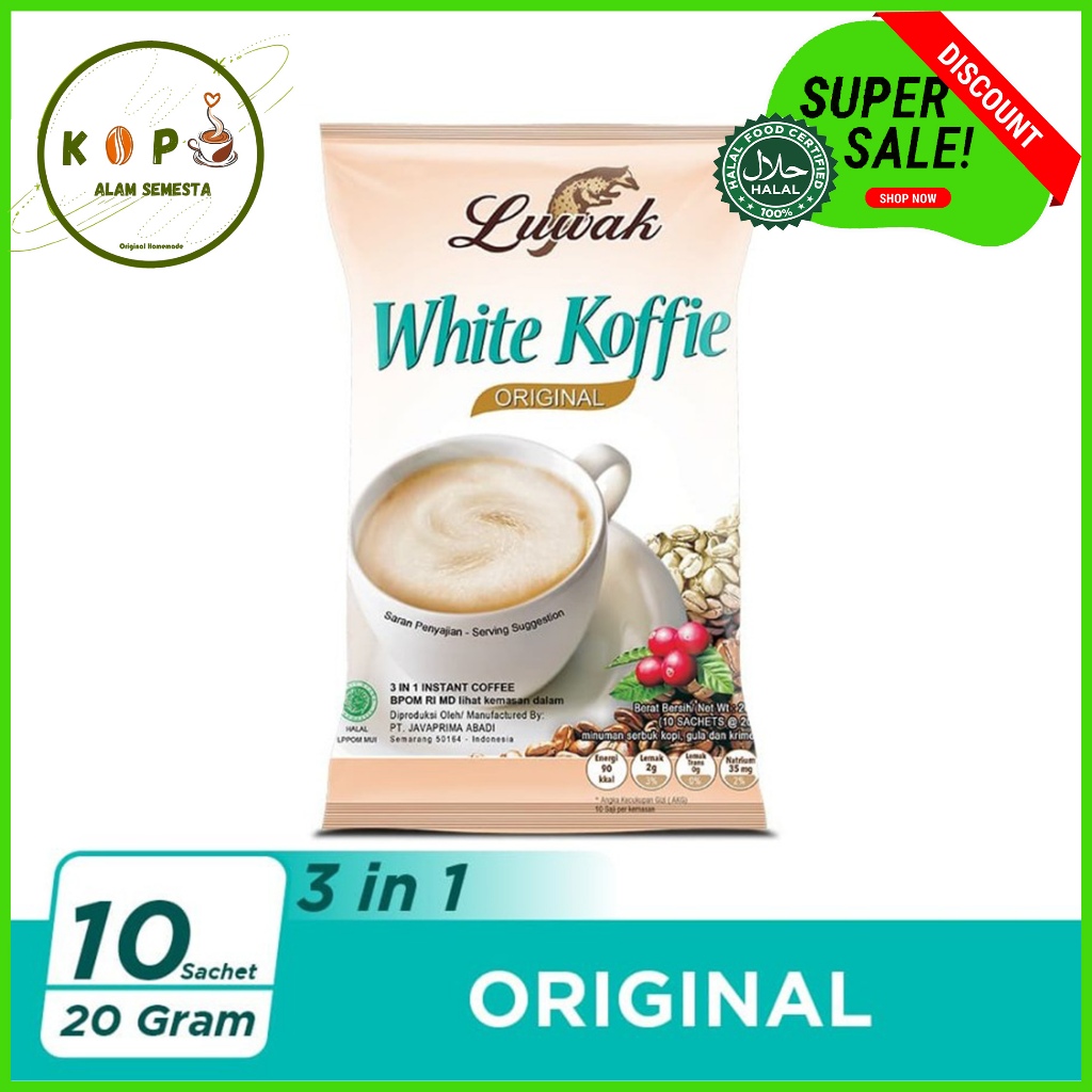 

Kopi Luwak White Koffie Original Bag 10 Sachet x 20gr