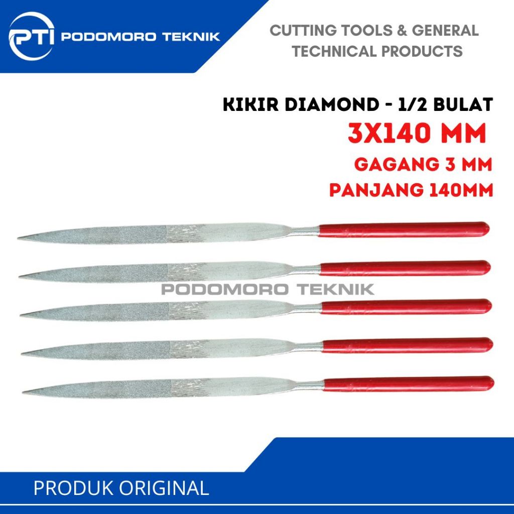 Kikir Diamond 3 x 140 mm 1/2 BULAT Diamond Files Gagang 3 mm 3x140 mm Kikir Asah Intan Mini Diamond 