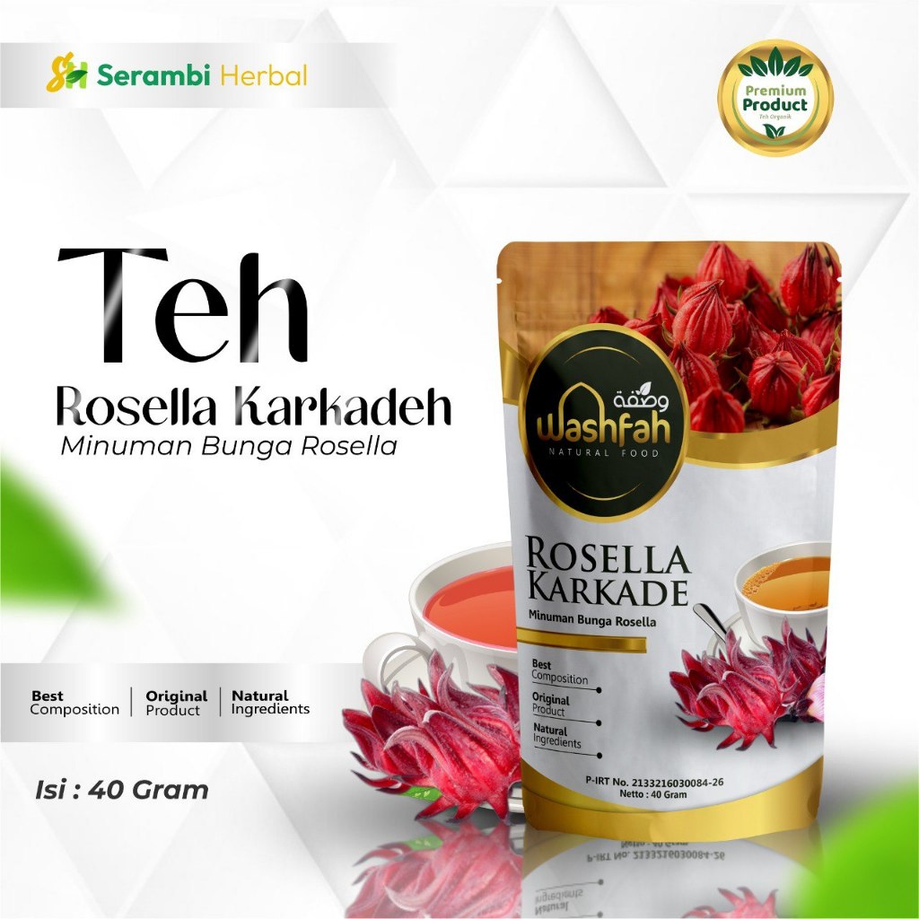 

Teh Herbal Bunga Rosella Karkade Premium Tradisional Isi 20 Bag