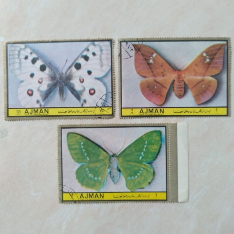 

Perangko Prangko Kuno Jadul Ajman CTO Butterflies 3 Pcs - YN1954