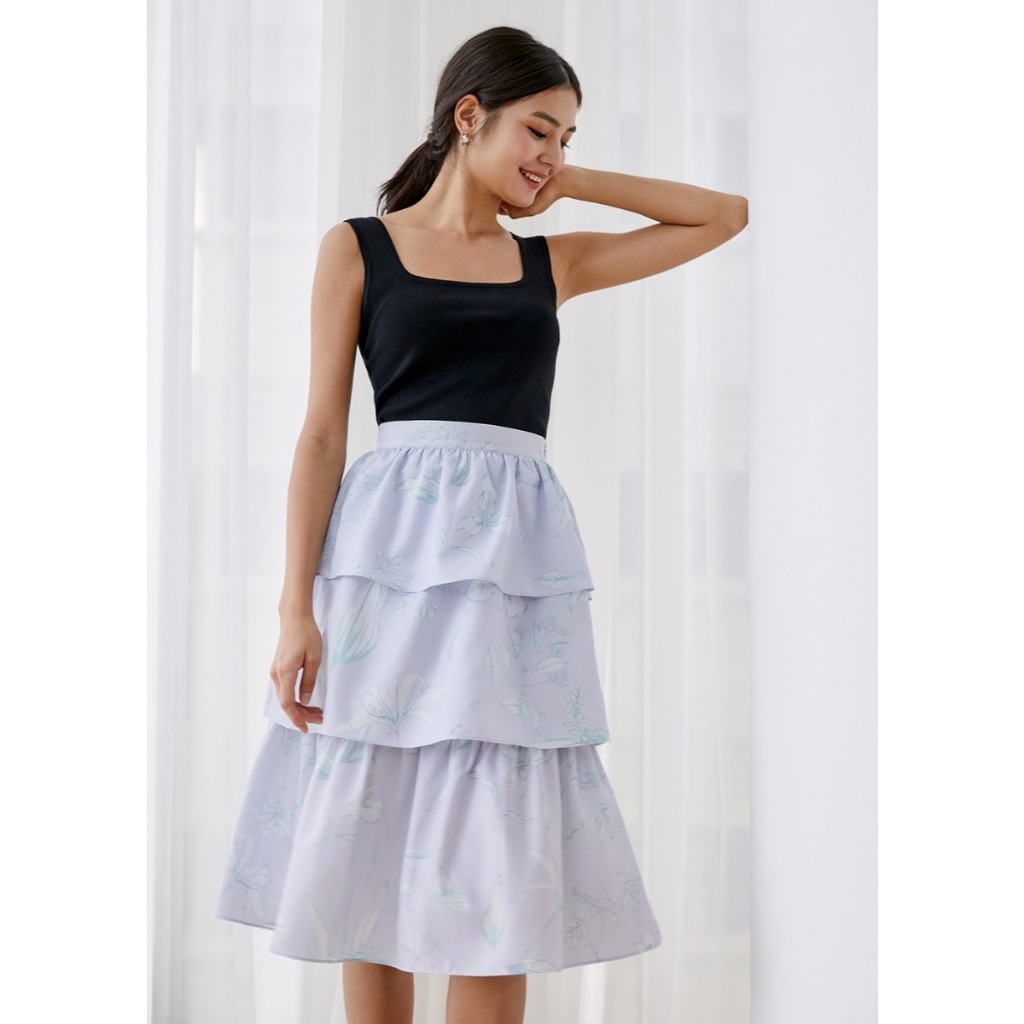 Betty tiered midi skirt