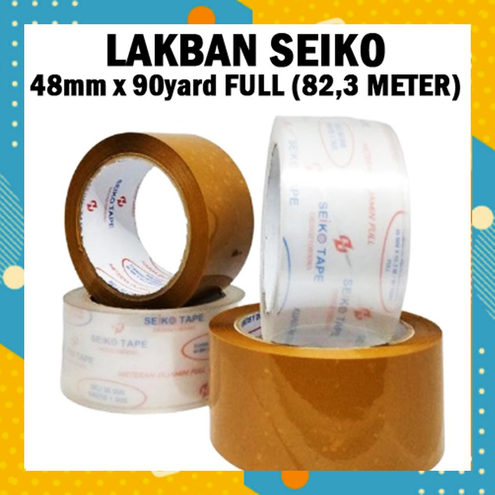 

Lakban SEIKO Isolasi Bening Cokelat Plakban Selotip Super Clear Tan AT3945A1