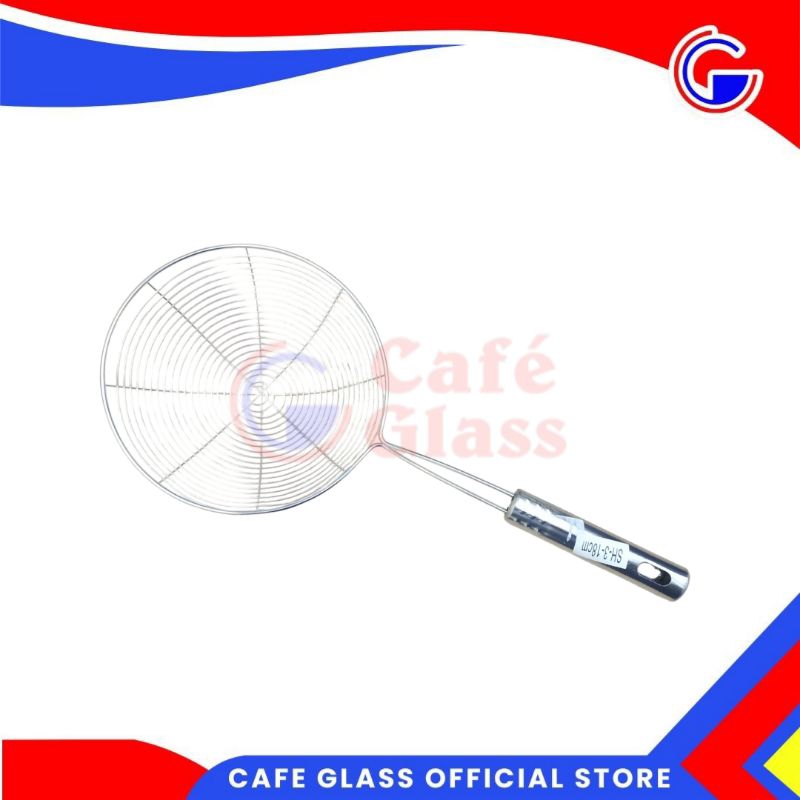 SEROK GORENGAN MIE STAINLESS 19.5CM | JARING SARINGAN MINYAK PARABOLA BESAR | ALAT MASAK SH 3-18