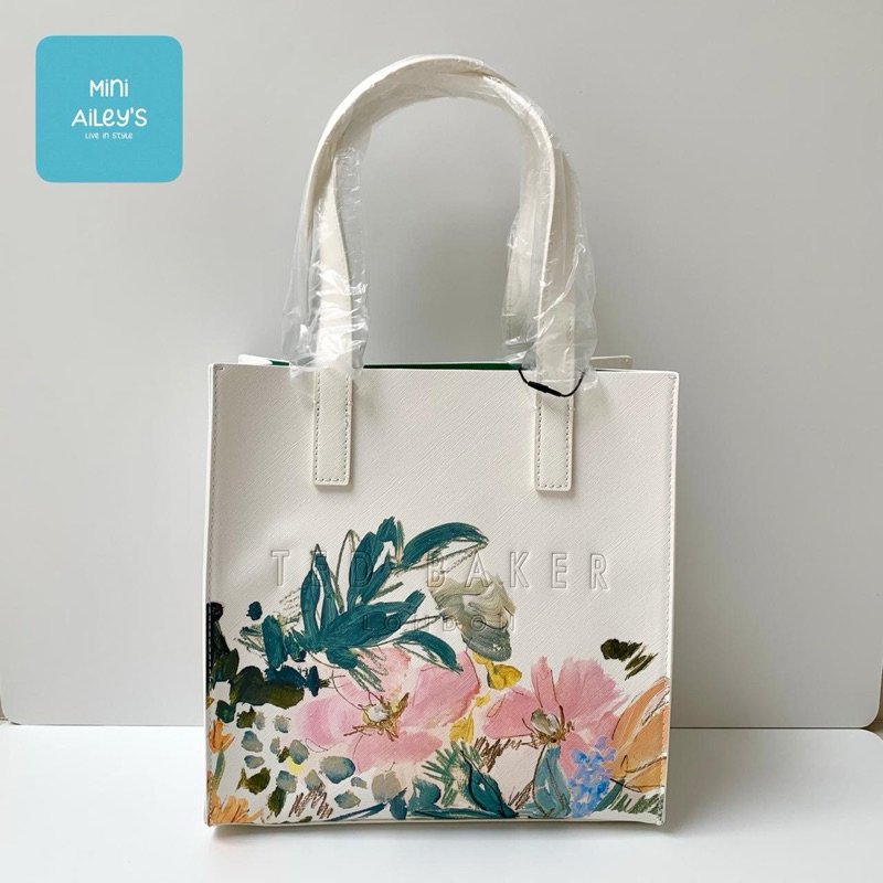 Ted Baker Meakon Tote Bag Authentic-White Flower