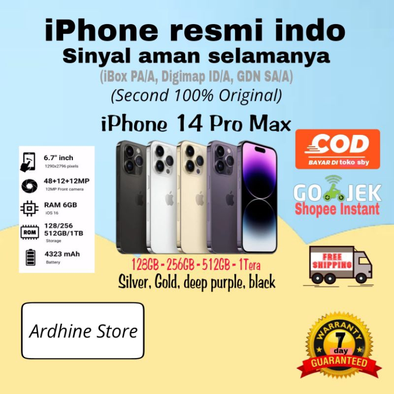 iPhone 14 pro max 128GB 256GB 512GB resmi ibox indo