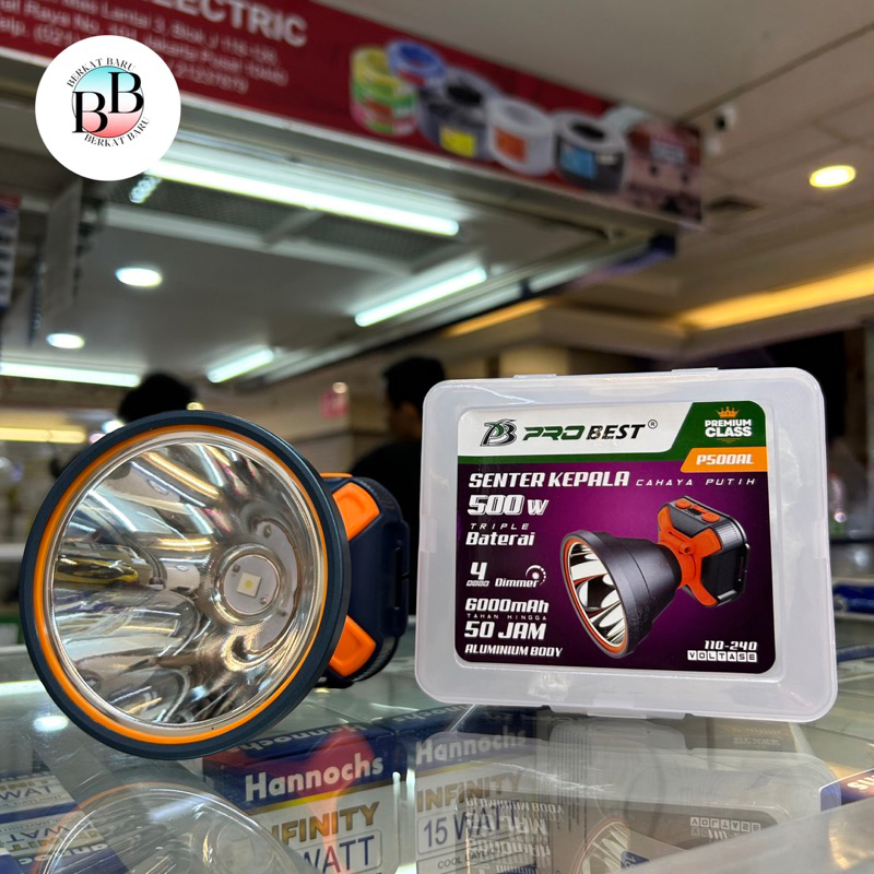 Senter Kepala Probest P500L 500 Watt (Cahaya Putih) (Dimmable)