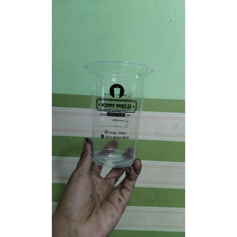 gelas cup datar 16 oz 7 gram