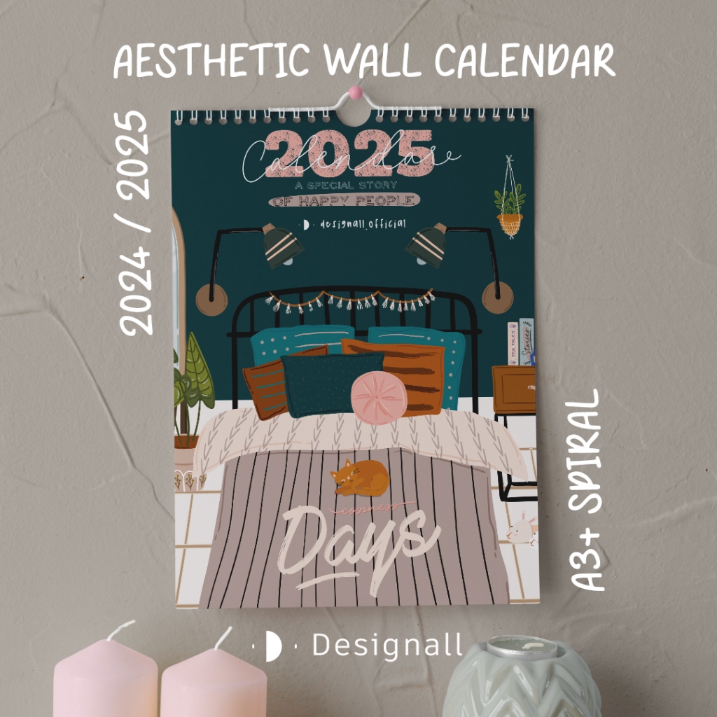 

DESIGNALL KALENDER DINDING AESTHETIC 2024 / 2025 A3+ SPIRAL AES