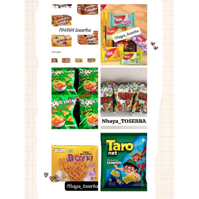 

LIVE EXTRA -ANEKA SNACK RENCENG RIRI,TARO ,KERIPIK MAXCORN DLL