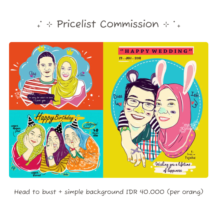 CUSTOM GAMBAR WAJAH CLOSE UP | Jasa Ilustrasi / kado ulang tahun/ karikatur wajah /  lukis wajah/ ka