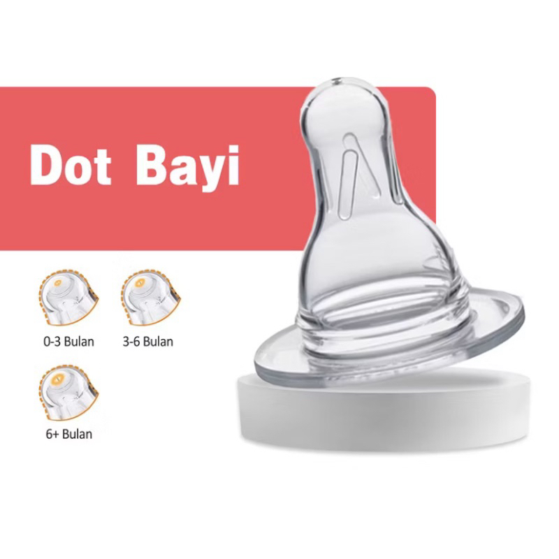 Jessen Lusty Bunny Silicone Nipple Dot Bulat / Gepeng / Peristaltic Ulir/Pentil Botol Susu Bayi