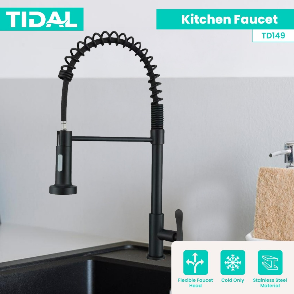 TIDAL Kitchen Faucet / Keran Air Dapur Fleksibel Kran Tanam Dingin Stainless Steel TD149