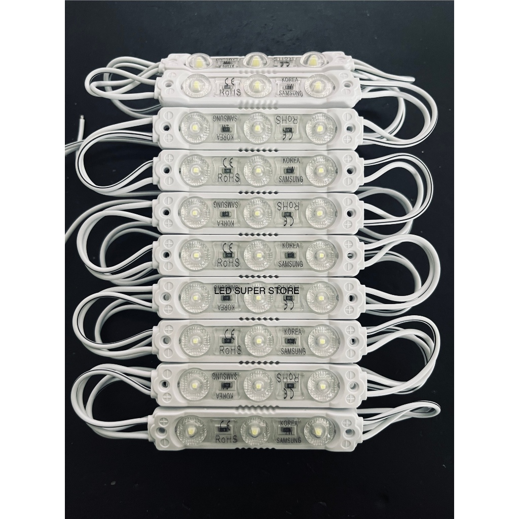[100pc] LAMPU MODULE LED 3 MATA SAMSUNG 2835 | Lensa BENING Cool WHITE 12Volt 2Watt KOREA Tipe 7114
