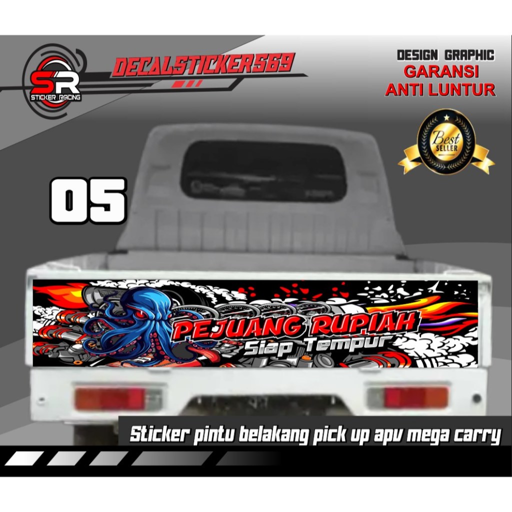 DECAL stiker pintu belakang pick up apv variasi keren custom