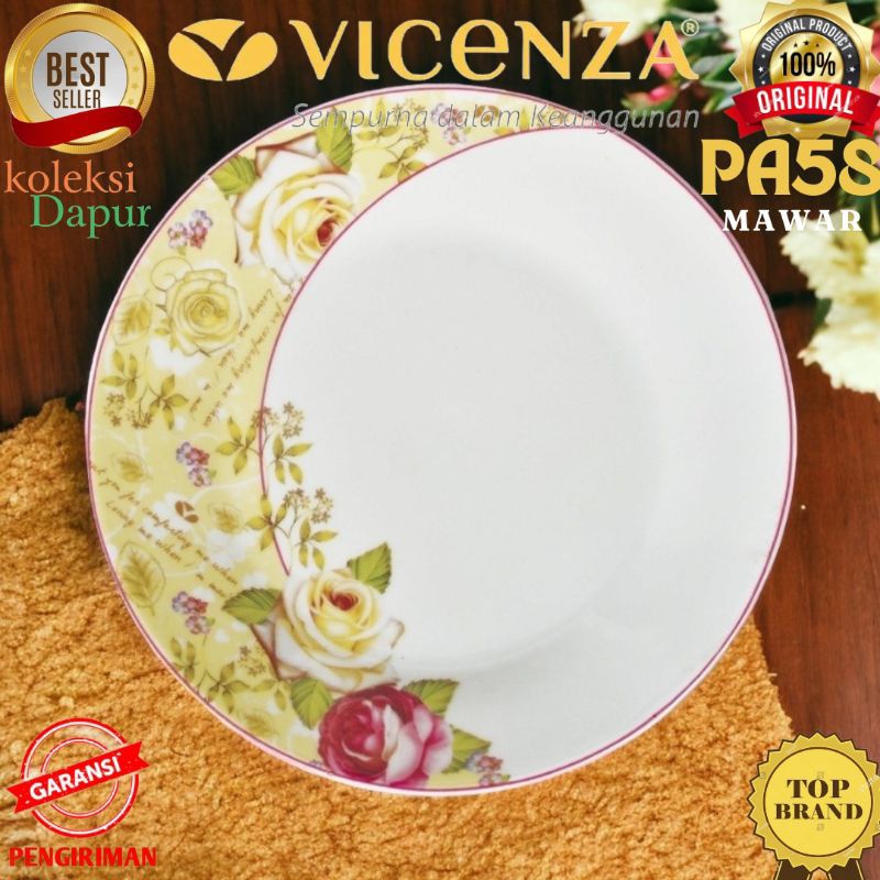 Piring Kecil VICENZA paket 6 pcs piring porselain (keramik berkualitas tinggi) higienis, aman untuk 