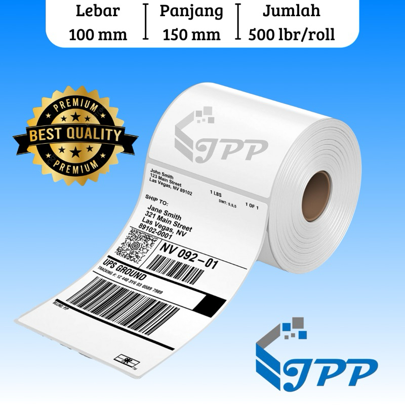 

KERTAS STIKER LABEL THERMAL 100X150 LABEL BARCODE LABEL RESI A6 500PCS TERMURAH DAN BERKUALITAS