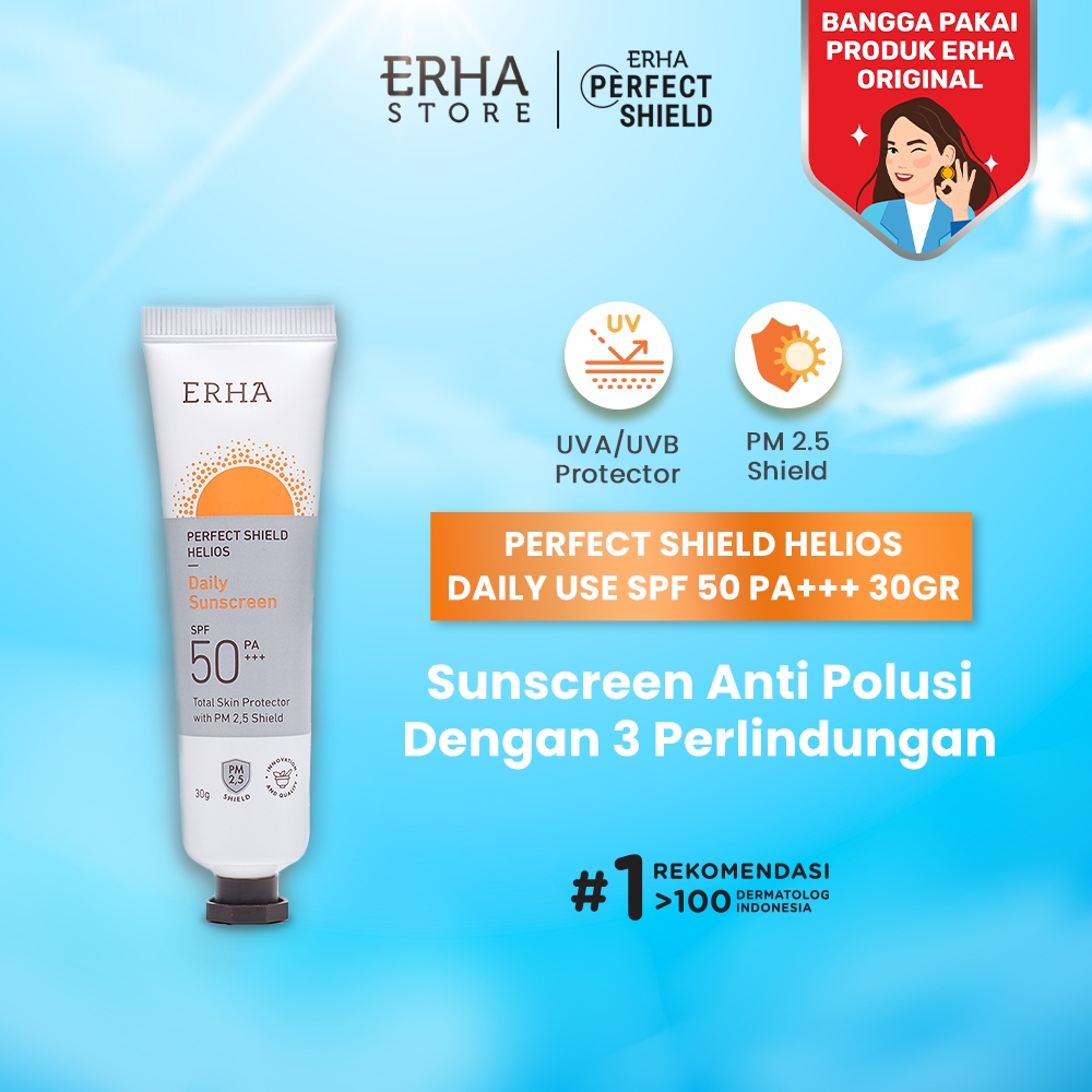 ERHA Perfect Shield Helios SPF50/PA+++ 30g - Daily Sunscreen - Sunscreen Wajah Kulit Normal