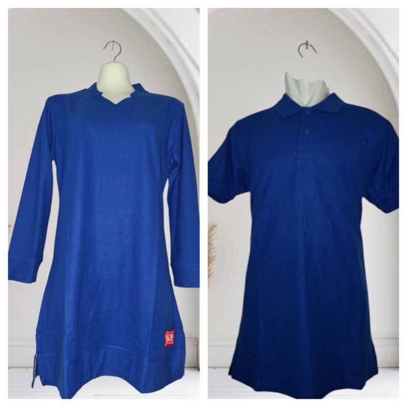 Wangki dan Tunik 782 Uncle West Bahan Lacos Warna Biru Benhur